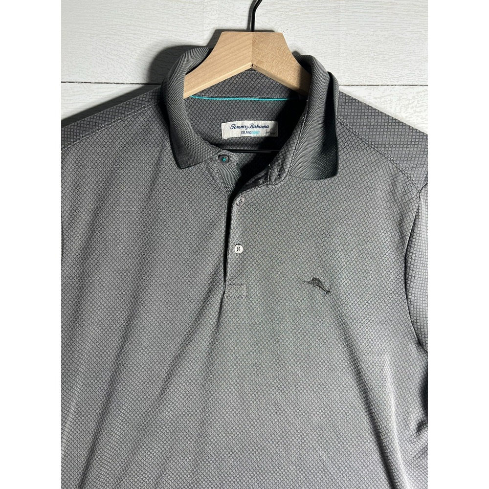 Tommy Bahama Men Medium Island Zone Polo T Shirt Tencel Coolmax Performance Golf